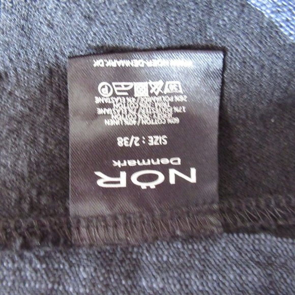 Nor Denmark Skirt 2 34 Black Blue Stripe Linen Blend Maxi Midi Lagenlook - Picture 5 of 5